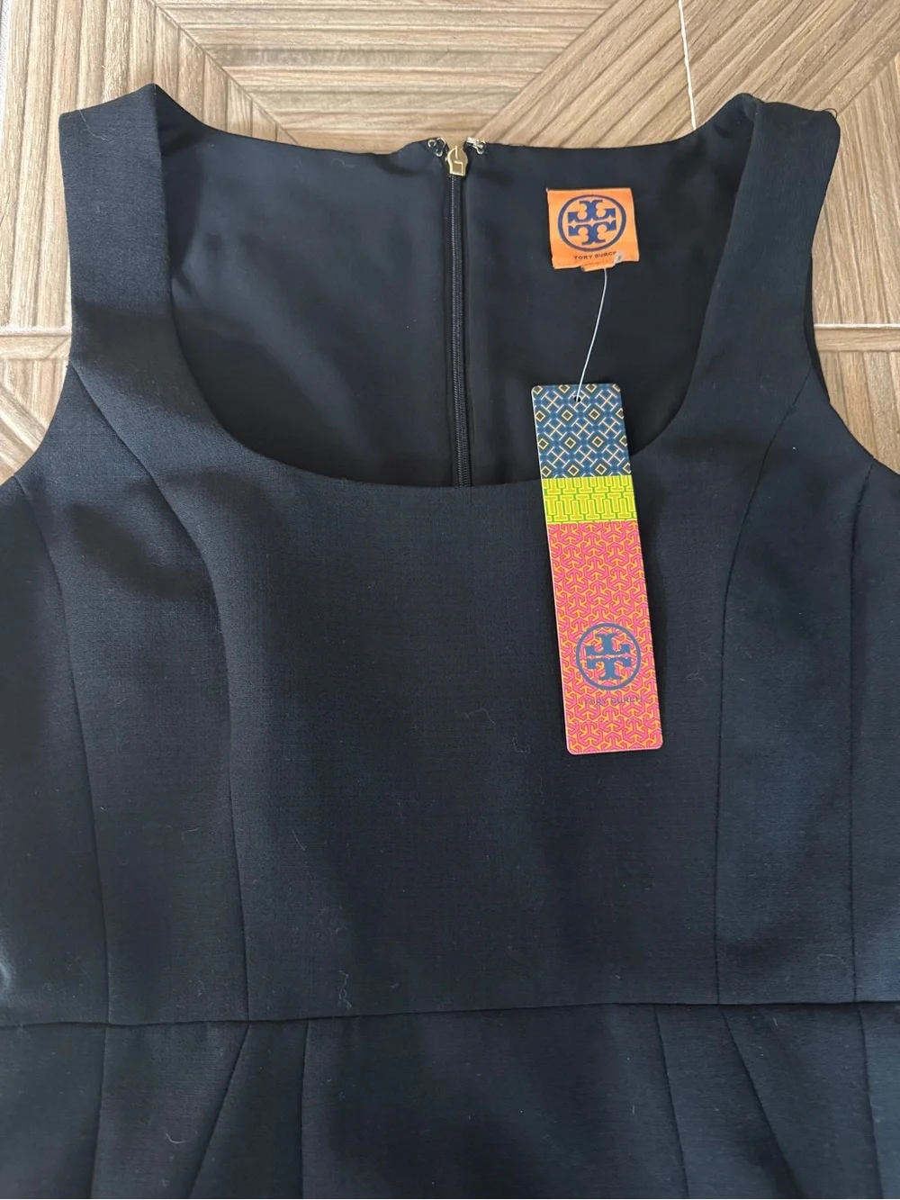 NWT Tory Burch Black Sleeveless Scoop Neck Dress